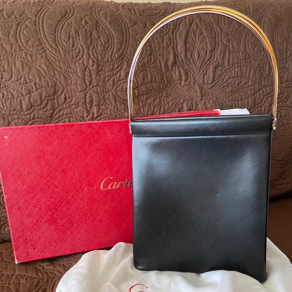 Cartier Trinity tote Jet black leather